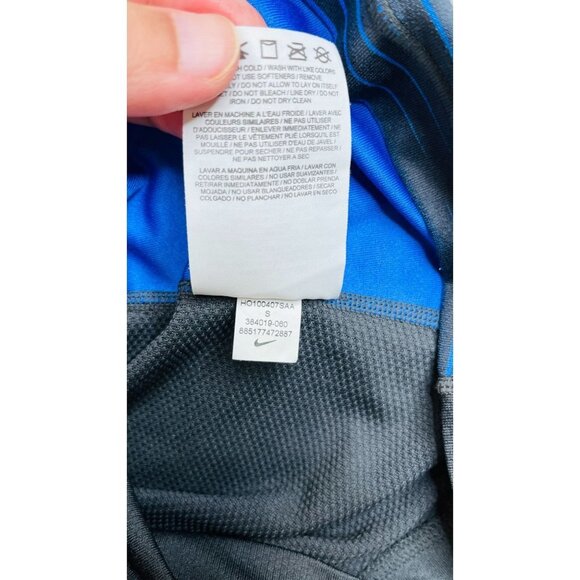 Nike Ladies Dri-Fit Stripe Racerback Tank Blue and Back Size Small Built in Bra - Picture 9 of 9